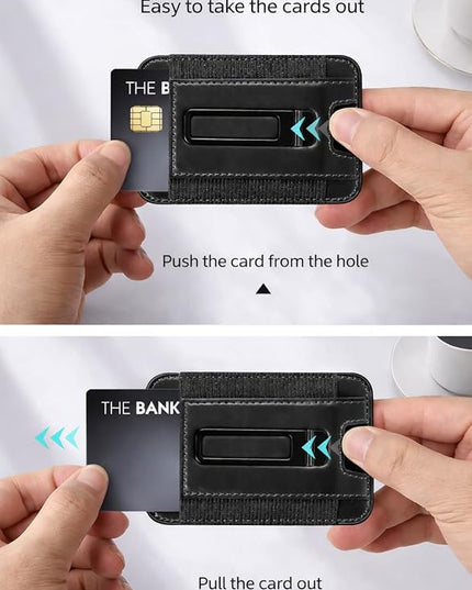 Mizi Magnetic Wallet for iPhone (2025 Upgraded) – 5-Card Holder, RFID Blocking, 3,200g Magnetic Strength, Slim Vegan Leather – Compatible with iPhone 16/15/14/13/12 Series (Not for Mini) – Black