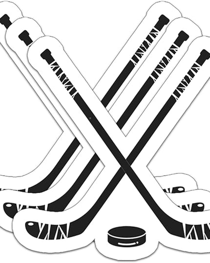 (3Pcs) Hockey Sticker Decals Waterproof Vinyl Decal for Scrapbook Laptop Phone Tumbler Water Bottle, Hockey Gifts for Boys Girls Team Men Women, Size 3 x 2.9 Inch
