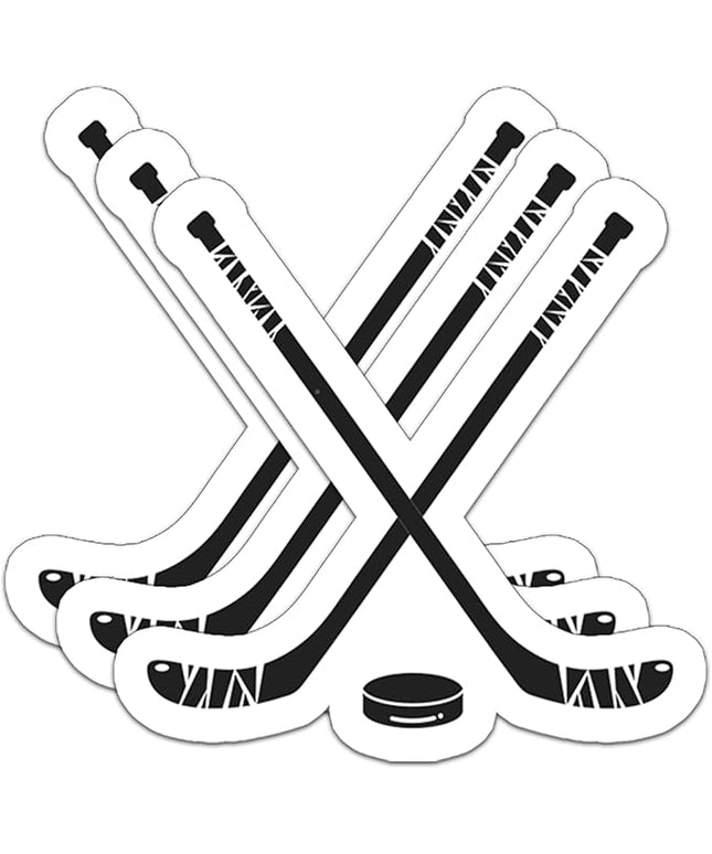 (3Pcs) Hockey Sticker Decals Waterproof Vinyl Decal for Scrapbook Laptop Phone Tumbler Water Bottle, Hockey Gifts for Boys Girls Team Men Women, Size 3 x 2.9 Inch