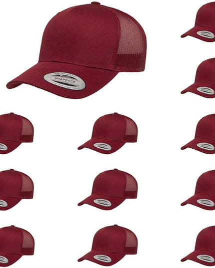 Yupoong Classic Premium Mesh 6 Panel Retro Trucker Cap | Mid Profile Snapback | OSFA | Bulk Pack Available