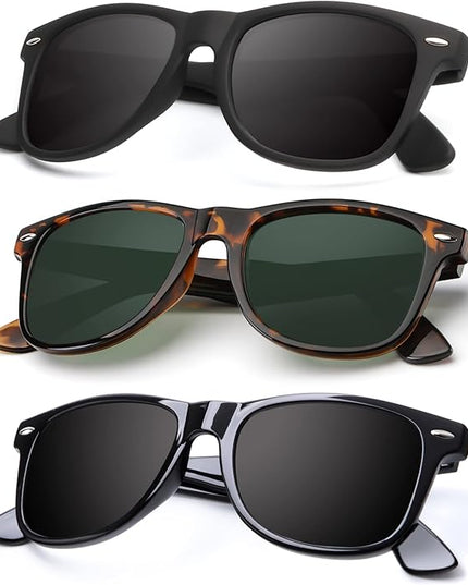 KALIYADI Polarized Sunglasses for Men and Women Matte Finish Sun glasses Color Mirror Lens UV Blocking (3 Pack)