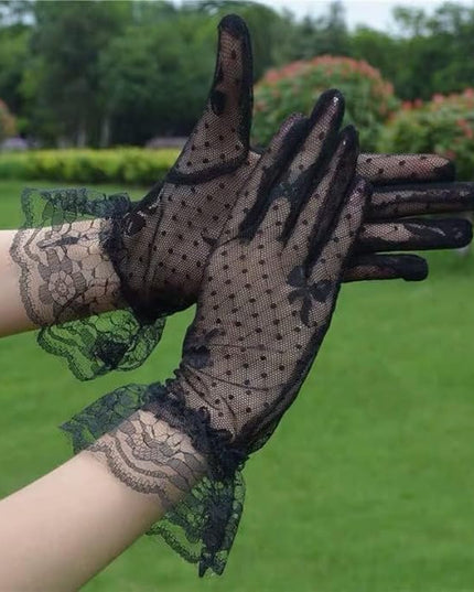 Sahabowi Satin Gloves Formal Bridal Banquet Party Wedding Opera Solid Colorful Mitten For Women