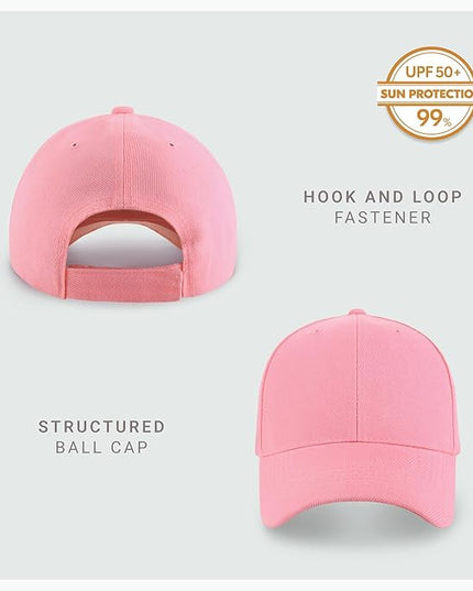 2-Pack Classic Structured Baseball Cap Adjustable Snapback Multipack Ball Caps for Custom Embroidery Running Workouts Outdoor