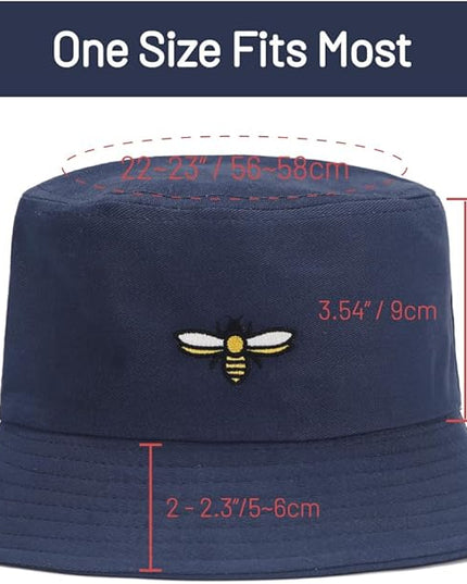 Cotton Bucket Hat for Women Men Summer Travel Sun Beach Bucket Cap, Unisex Outdoor Fisherman Hat