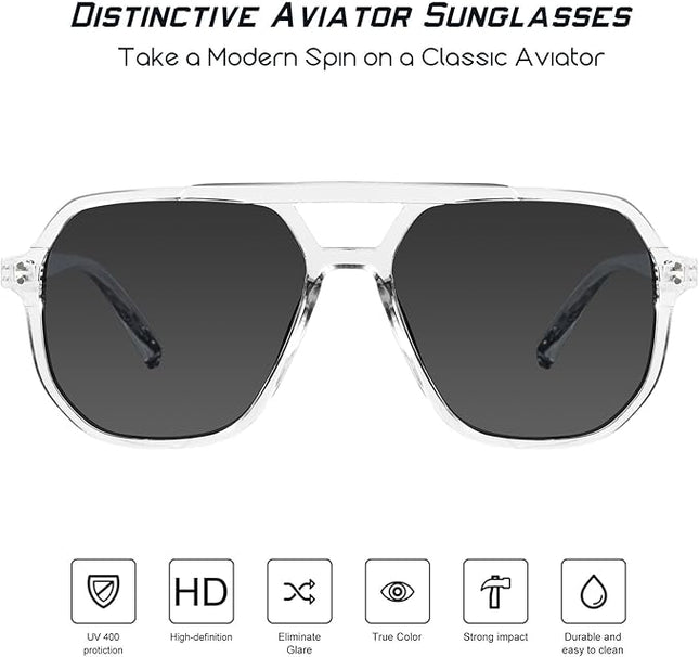mosanana Oversized Aviator Sunglasses for Women and Men with Polarized Lens MS52243