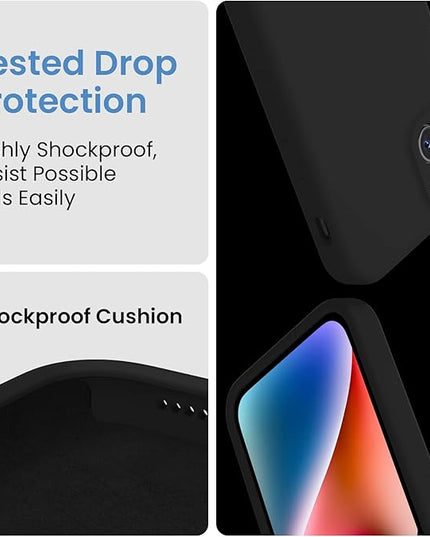 FireNova Designed for iPhone 13 Case, Silicone Upgraded [Camera Protection] Phone Case with [2 Screen Protectors], Soft Anti-Scratch Microfiber Lining Inside, 6.1 inch, Black