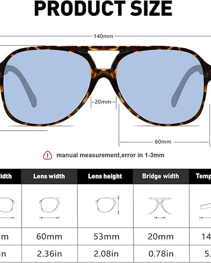 YDAOWKN Retro Aviator Sunglasses for Women Mens Large Frame Classic Vintage 70s Sun Glasses Aviators