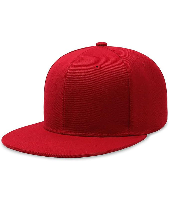 CHOK.LIDS Flat Bill Visor Classic Snapback Hat Blank Adjustable Brim High Top End Trendy Color Style Plain Tone Baseball Cap
