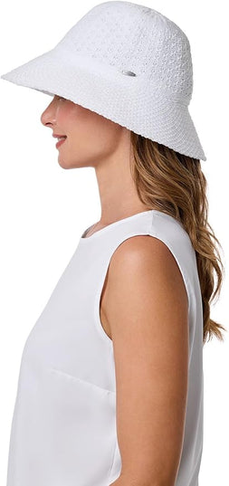 Women's Bucket Hat - UPF 50 Sun Protection - Packable & Travel Friendly - Marina in White (One Size)