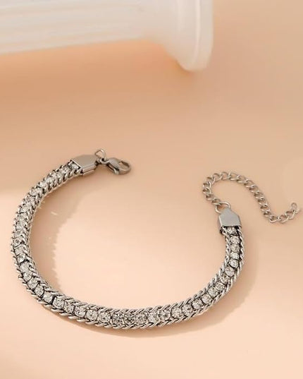 DASIQI Zirconia Tennis Bracelet for Women Hypoallergenic Gold Silver Titanium Steel Chains with Rainbow Stones, Pavé Sparkle | Everyday Luxury