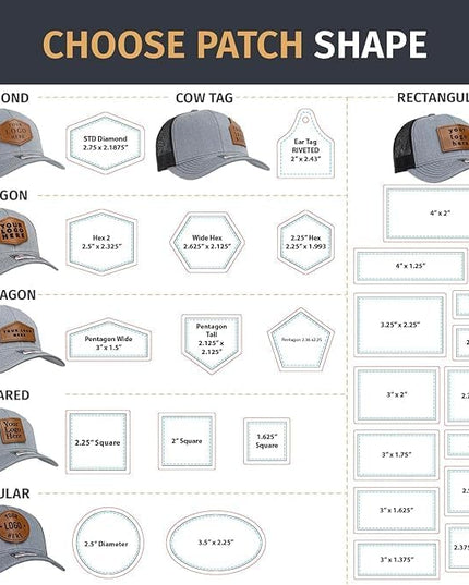 Oowee Products Custom Leather Patch Richardson 112 Trucker Hat, Cotton/Polyester Mesh, Snapback Closure, Handcrafted in USA