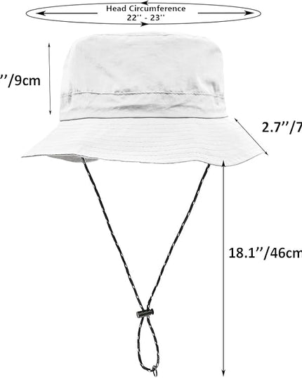 woogwin Waterproof Bucket Rain Hat with Chin Strap Quick Dry Packable Boonie Sun Hat Safari Hat UV Protection