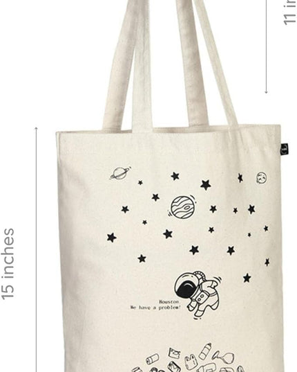 Ecoright Tote Bag for Women with Zipper, Small Tote Bag, Canvas Bag, Reusable Cotton Bag for Beach, Grocery, School & Work
