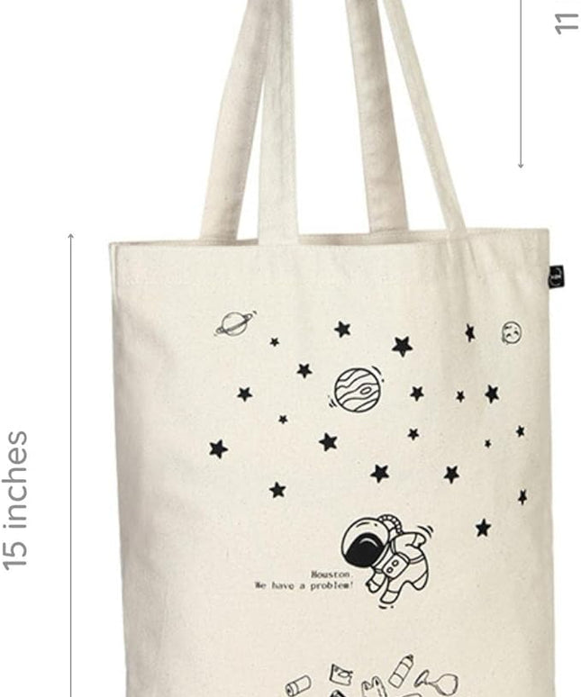 Ecoright Tote Bag for Women with Zipper, Small Tote Bag, Canvas Bag, Reusable Cotton Bag for Beach, Grocery, School & Work