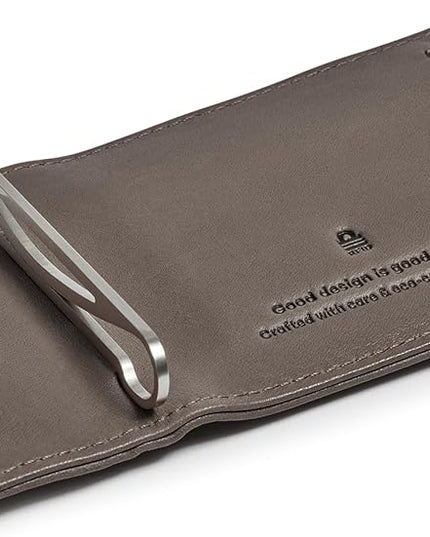 Distil Union Wally Bifold 5.0 RFID Wallet - No ID Window - Slim Bifold Wallet for Men with Money Clip, Premium Leather – Minimalist RFID Card Holder - Holds 14 Cards & 30 Bills - Gray