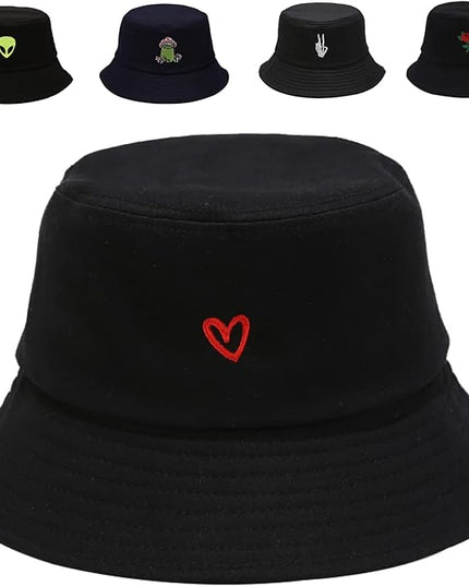Cotton Bucket Hat for Women Men Summer Travel Sun Beach Bucket Cap, Unisex Outdoor Fisherman Hat