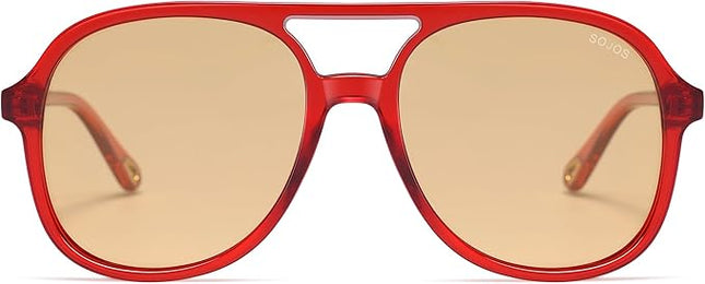 SOJOS Retro Polarized Aviator Sunglasses Womens Mens Classic 70s 80s Vintage Trendy Square Aviators SJ2174