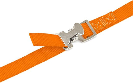 PowerTye 1in x 4ft Utility Lashing Strap - Made in USA - 150 lb. Working Load Limit / 450 lb. Breaking Strength, Orange (4-Pack)