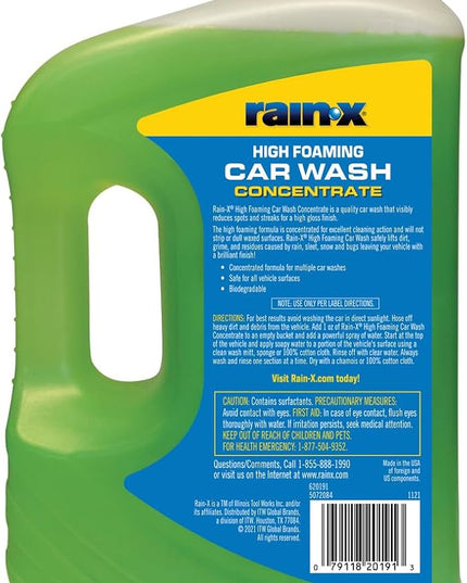 Rain-X 620191 Foaming Car Wash - 100 fl oz. High-Foaming, Concentrated Formula For Greater Cleaning Action, Safely Lifting Dirt, Grime And Residues For An Exceptional Clean