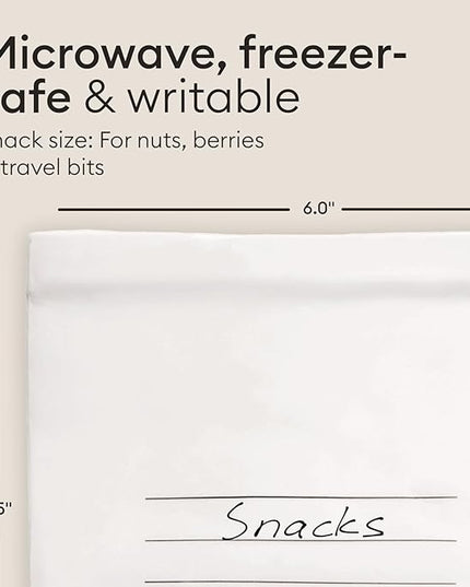 Vove Compostable Snack Bags 50 Ct – PFAS-Free, BPI Certified, Freezer Safe with Airtight Seal for Snacks & School Lunches, Plant-Based