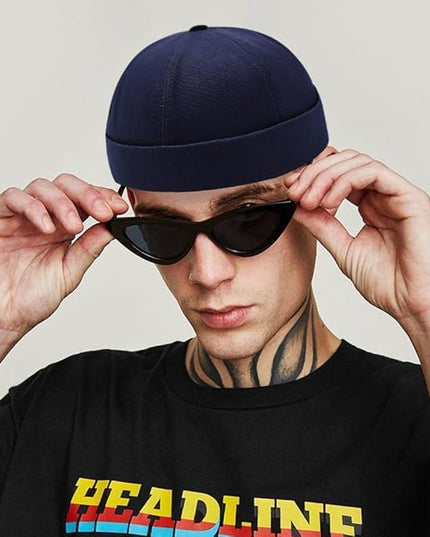 XYIYI Cotton Brimless Docker Cap Adjustable Street Casual Sailor Cap Skullcap Beanie Hat