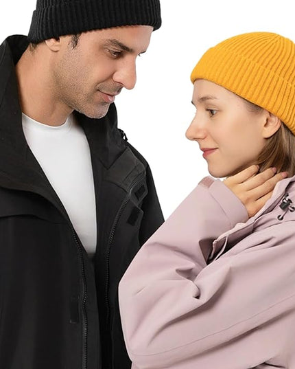 Stylish Wool Knit Short Cuff Fisherman Beanie for Men and Women Unisex Warm Winter Hat