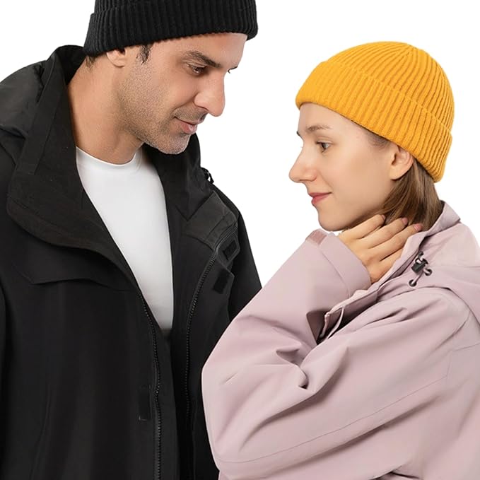 Stylish Wool Knit Short Cuff Fisherman Beanie for Men and Women Unisex Warm Winter Hat