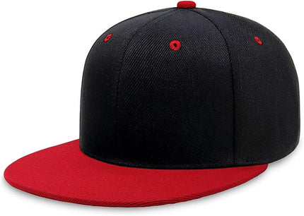 CHOK.LIDS Flat Bill Visor Classic Snapback Hat Blank Adjustable Brim High Top End Trendy Color Style Plain Tone Baseball Cap