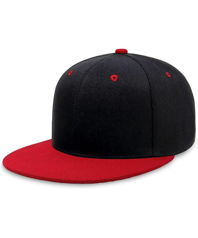 CHOK.LIDS Flat Bill Visor Classic Snapback Hat Blank Adjustable Brim High Top End Trendy Color Style Plain Tone Baseball Cap