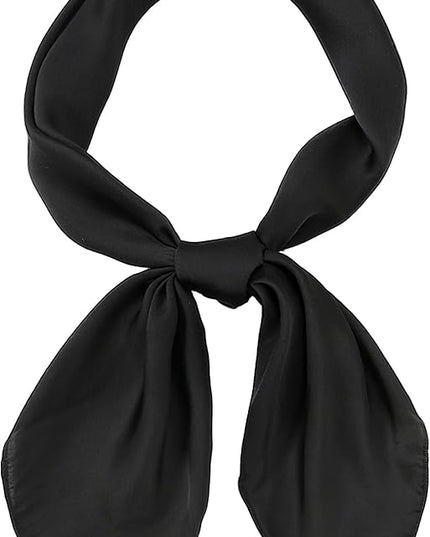 CHUNG Women's Square Satin Scarf 27.5" Bandanas Solid 50s Retro Neck Scarves Emulation Silk Handbag Hair Ribbons Necktie