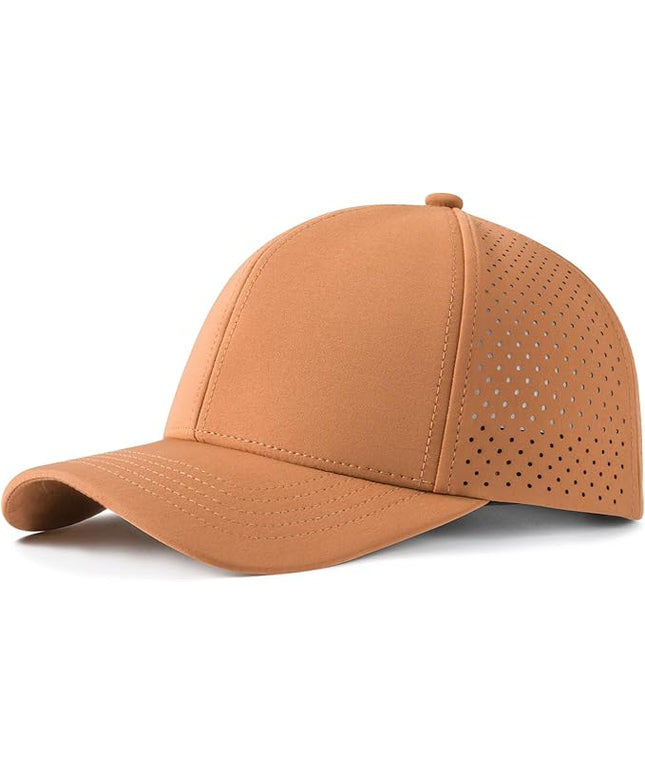 VOBOOM Men Quick Dry Baseball Cap Laser Cut Mesh Ball Curved Brim Snapback Hat