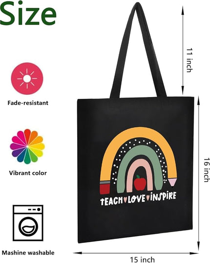 AUSVKAI Canvas Tote Bag for Women, Aesthetic Cute Grocery Grocery Reusable Cotton Gift Bag for Shooping Beach Trendy Gifts