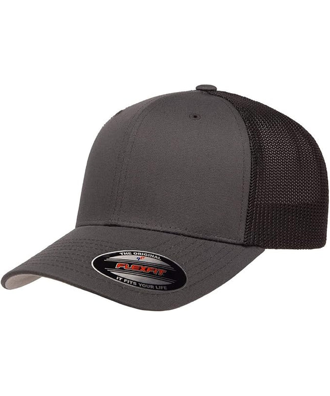 Flexfit 6511 Fitted Mid-Profile Stretchable Mesh Panels Trucker Cap | Bulk Pack Available