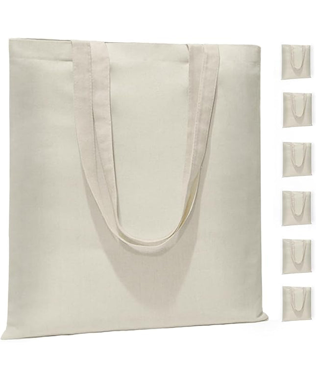 6 I 12 I 24 I 48 Pack Canvas Tote Bags,Reusable Blank Canvas for Shopping Bags,Grocery Bags,DIY Gift Bags