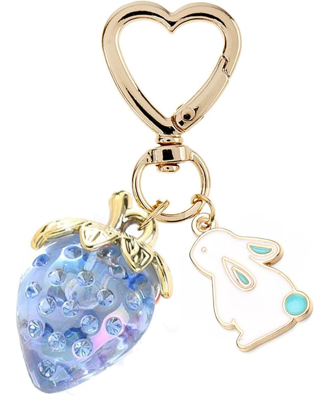 Agromusk Cute Strawberry Keychain,Bag Charms,Kawaii Heart Flower Daisy Key chains Accessories Decor for Girls Purse Gift