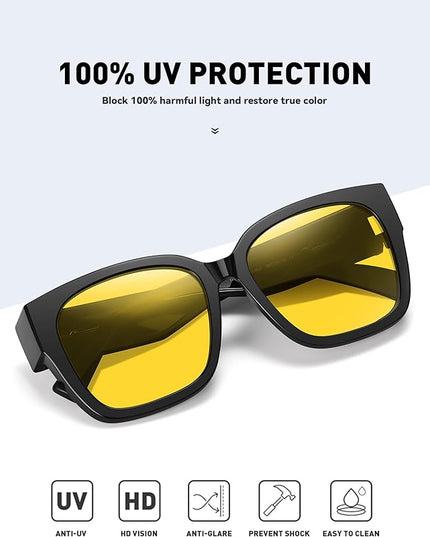 MEETSUN Oversized Fit Over Glasses Sunglasses for Women Men Large Trendy Polarized Sunglasses for Driving UV Protection