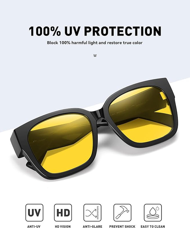 MEETSUN Oversized Fit Over Glasses Sunglasses for Women Men Large Trendy Polarized Sunglasses for Driving UV Protection