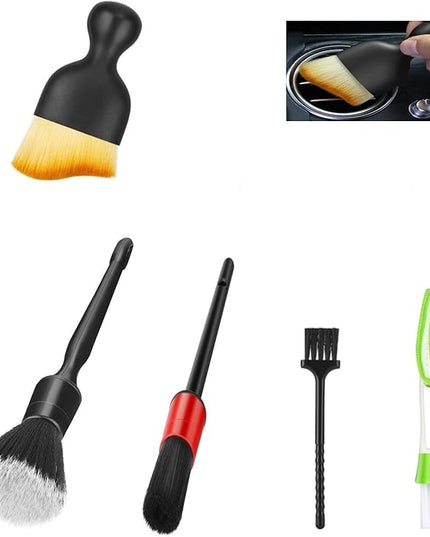Car Interior Duster Detail Brushes, Soft Bristles Brush Car Accessories for Cleaning Dashboard Air Vent Crevice, Detailing Dusting Tool Kit for Auto Truck SUV RV