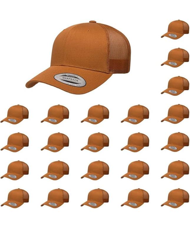 Yupoong Classic Premium Mesh 6 Panel Retro Trucker Cap | Mid Profile Snapback | OSFA | Bulk Pack Available