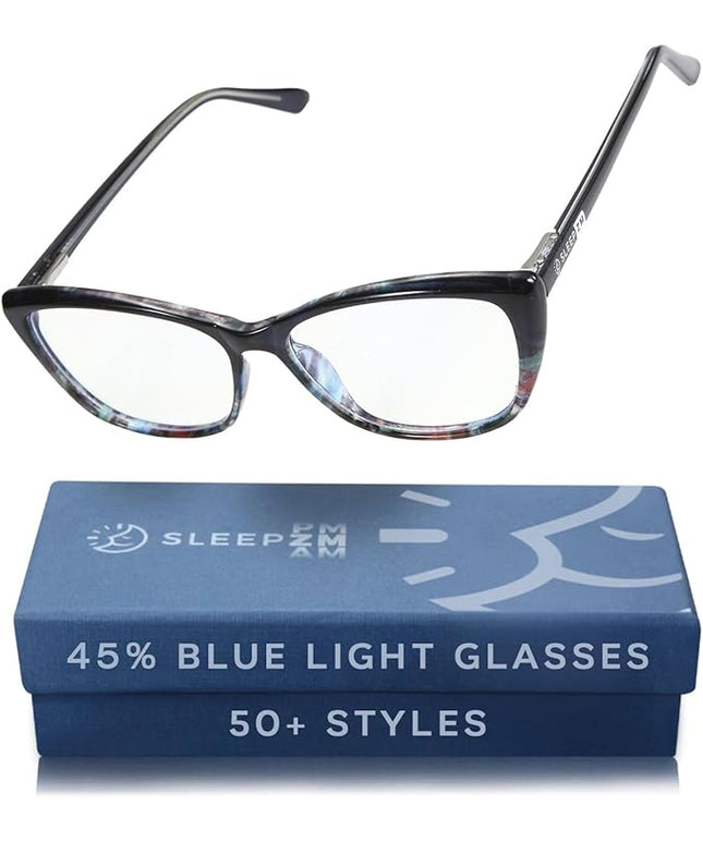 100% Blue Light Blocking Glasses - Women + Men - Better Sleep - Anti Eye Strain Protection - Computer Screens Gaming