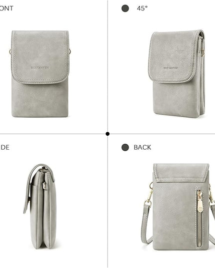 BOSTANTEN Vegan Leather Small Crossbody Bags for Women Designer Cell Phone Bag Wallet Purses Adjustable Strap