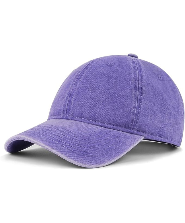 XXL Oversize Washed Denim Baseball Cap,Low Profile Jean Sports Cap for Big Heads 23.5"-25.5",Large Pigment Dyed Dad Hat