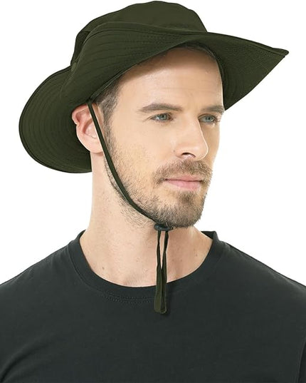 Sun Hat for Men Women UPF 50+ Fishing Hats Waterproof Wide Brim Boonie Bucket Hat for Safari Beach Hiking Garden