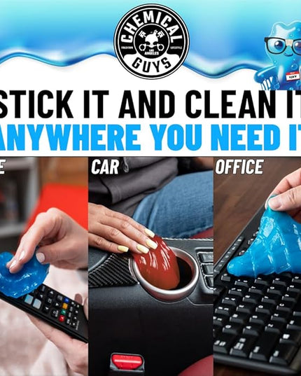 Chemical Guys Sticky Icky Car Cleaning Gel, Green Apple & Sweet Strawberry Scent - Detailing Kit, Car Dust Crevice Cleaner, Slime Auto Air Vent, Cleaning Putty For Keyboard Cleaner (2 Pack) - CJK1002