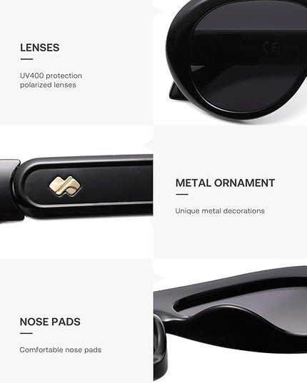 SOJOS Trendy Oversized Polarized Aviator Sunglasses Womens Men Retro Vintage 70s Style UV Protection Sun Glasses SJ2390