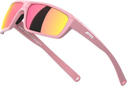 ATTCL Polarized Sunglasses Men for Fishing: UV Protection Lightweight TR90 Sports Wrap Sun Glasses Driving Golf Running