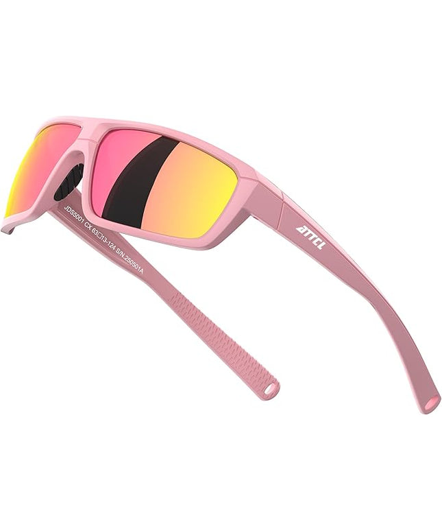 ATTCL Polarized Sunglasses Men for Fishing: UV Protection Lightweight TR90 Sports Wrap Sun Glasses Driving Golf Running
