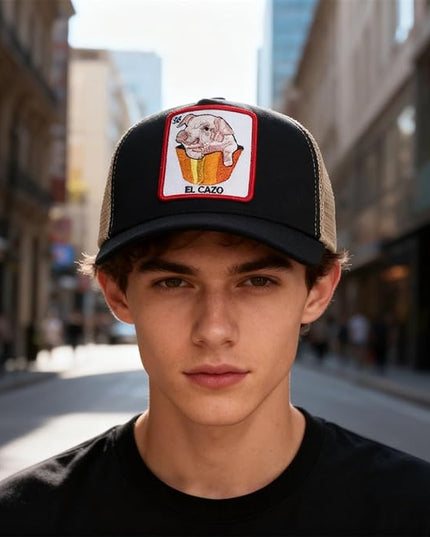 Classic Unisex Various Animal Series Embroidery Farm Adjustable Mesh Snapback Trucker Hat