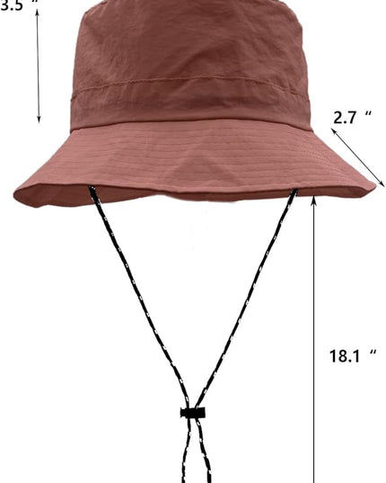 woogwin Waterproof Bucket Rain Hat with Chin Strap Quick Dry Packable Boonie Sun Hat Safari Hat UV Protection