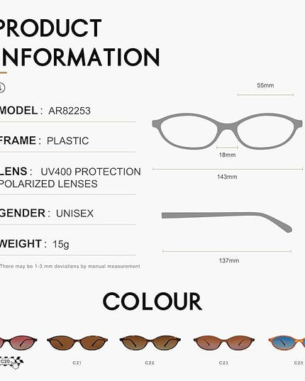 Retro Oval Cat Eye Sunglasses for Women Y2k Trendy Narrow Sunnies Designer Sun Glasses AR82253